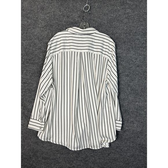 Rachel Zoe Womens Striped Button Up Blouse Size 2X Office Business Classic - Picture 2 of 9